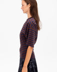 Striped T-Shirt, Brown & Blue