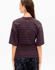 Striped T-Shirt, Brown & Blue