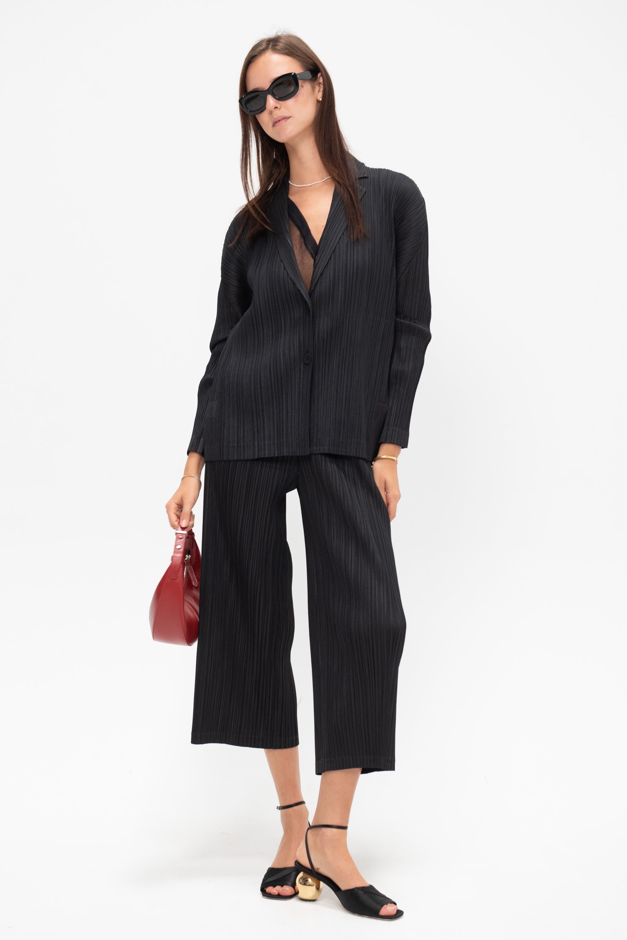 Pleats Jacket, Black