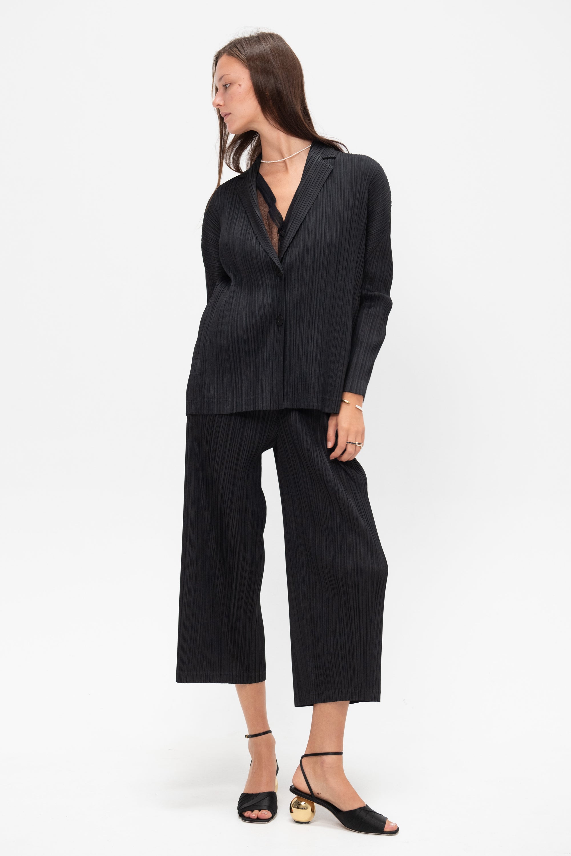 Pleats Jacket, Black