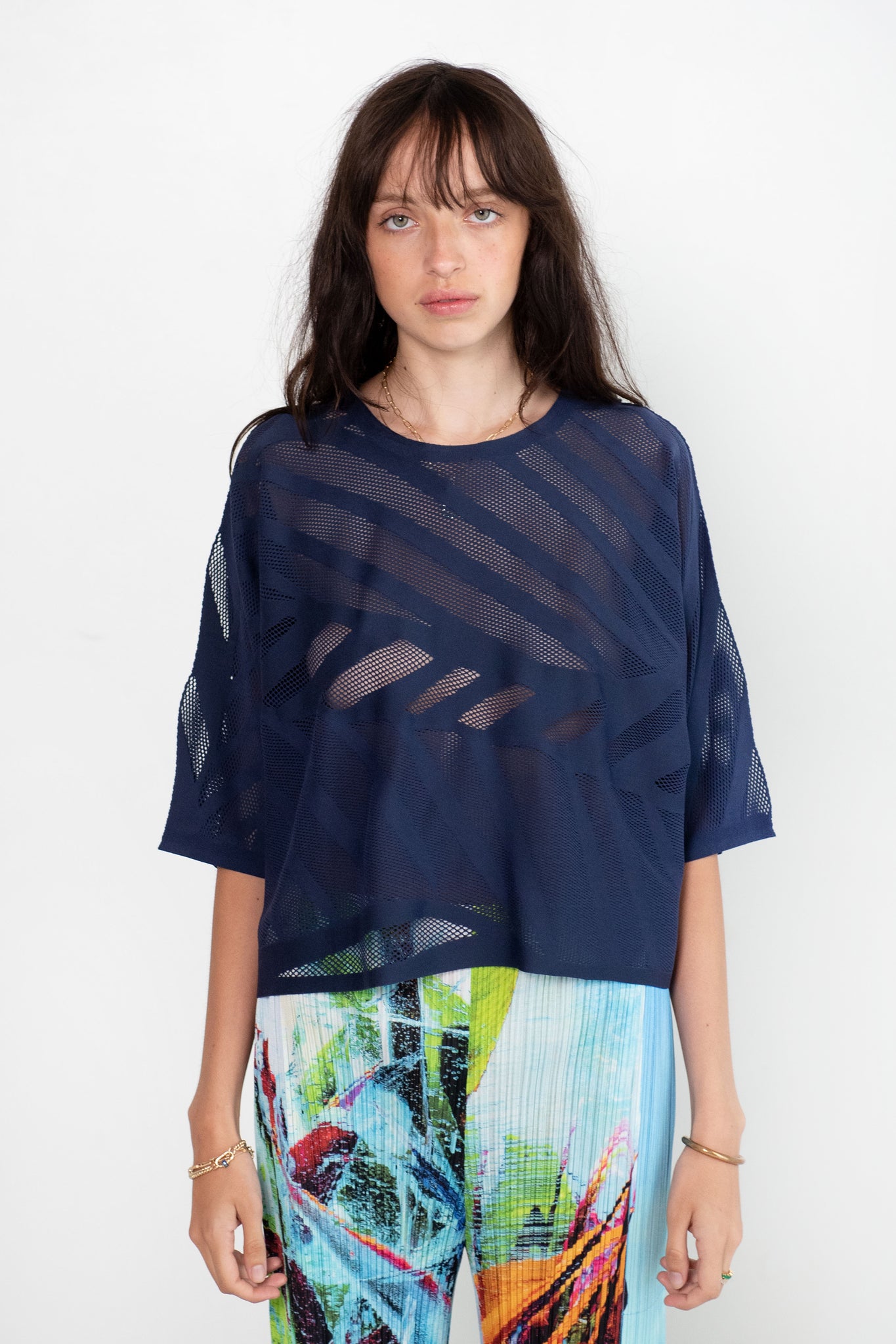 Pleats Please by Issey Miyake - A-Poc Fern, Navy