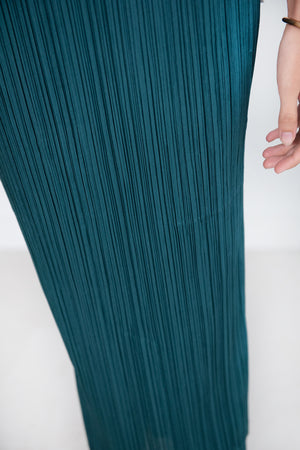 Pleats Please by Issey Miyake - Thicker Bottoms 1, Turquoise Green