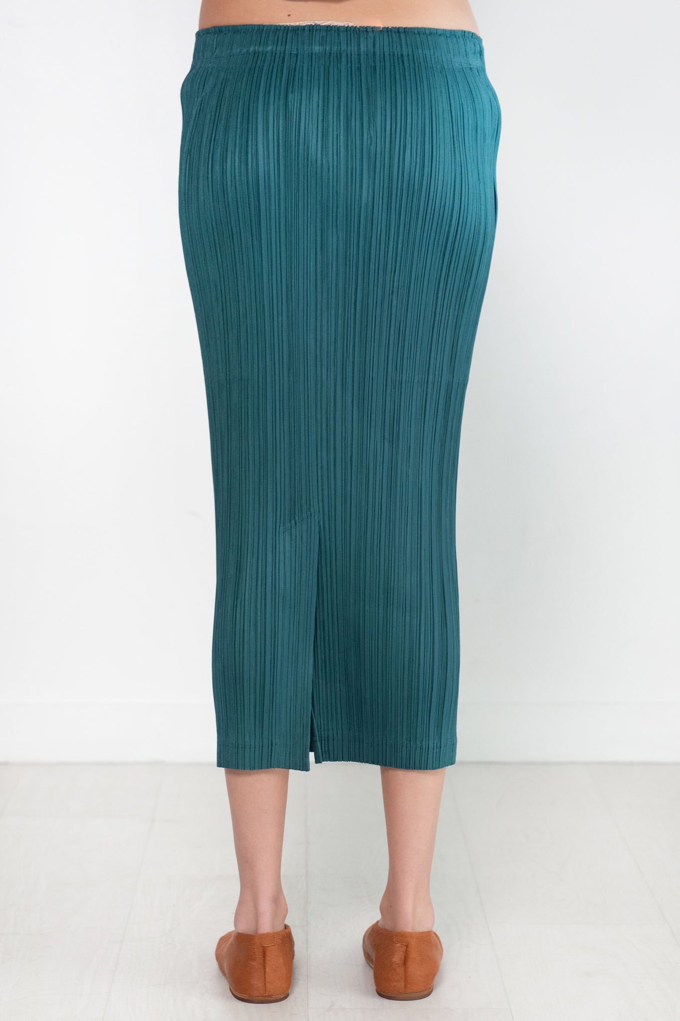 Pleats Please by Issey Miyake - Thicker Bottoms 1, Turquoise Green