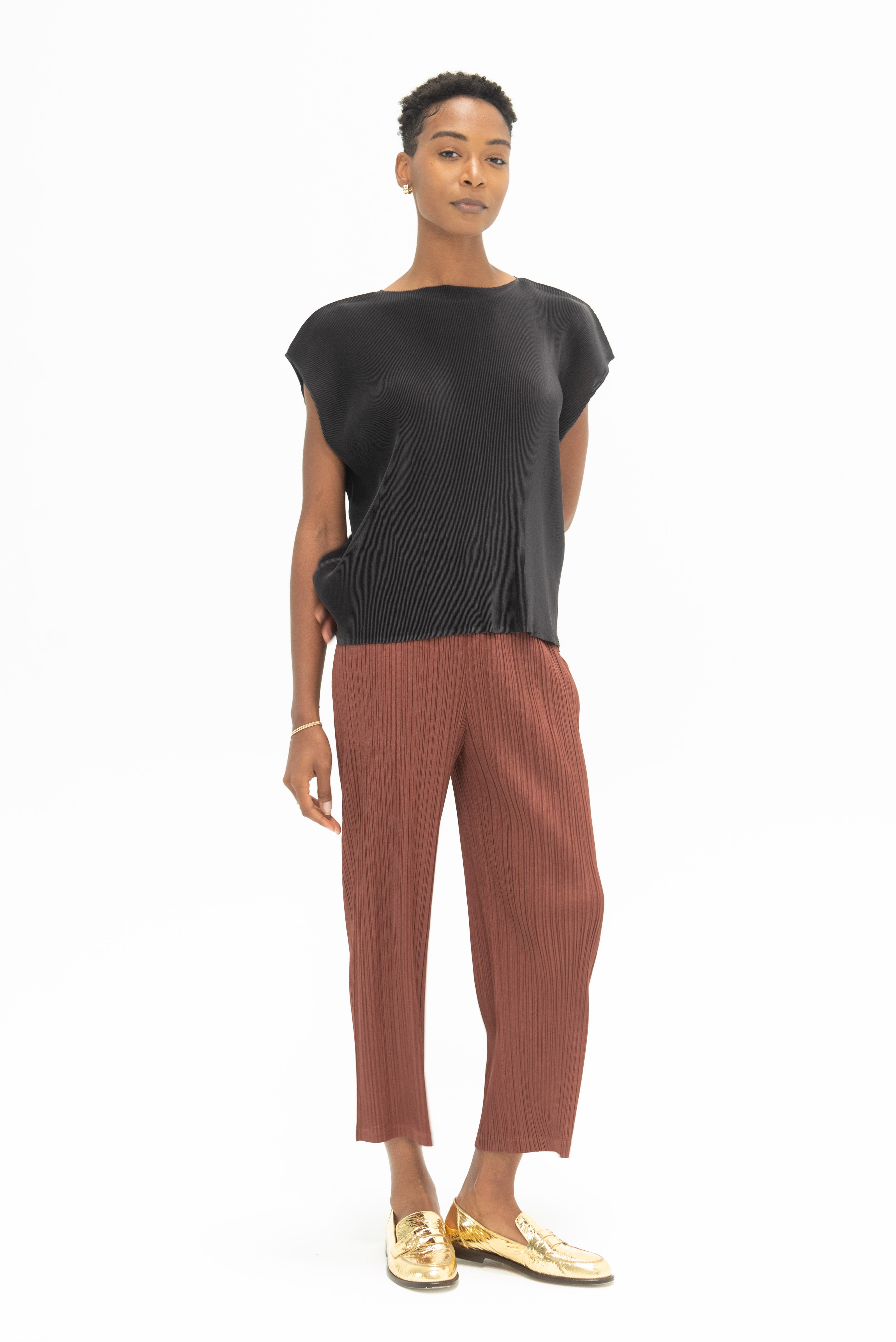 Pleats Please by Issey Miyake Mist September Top, Charcoal