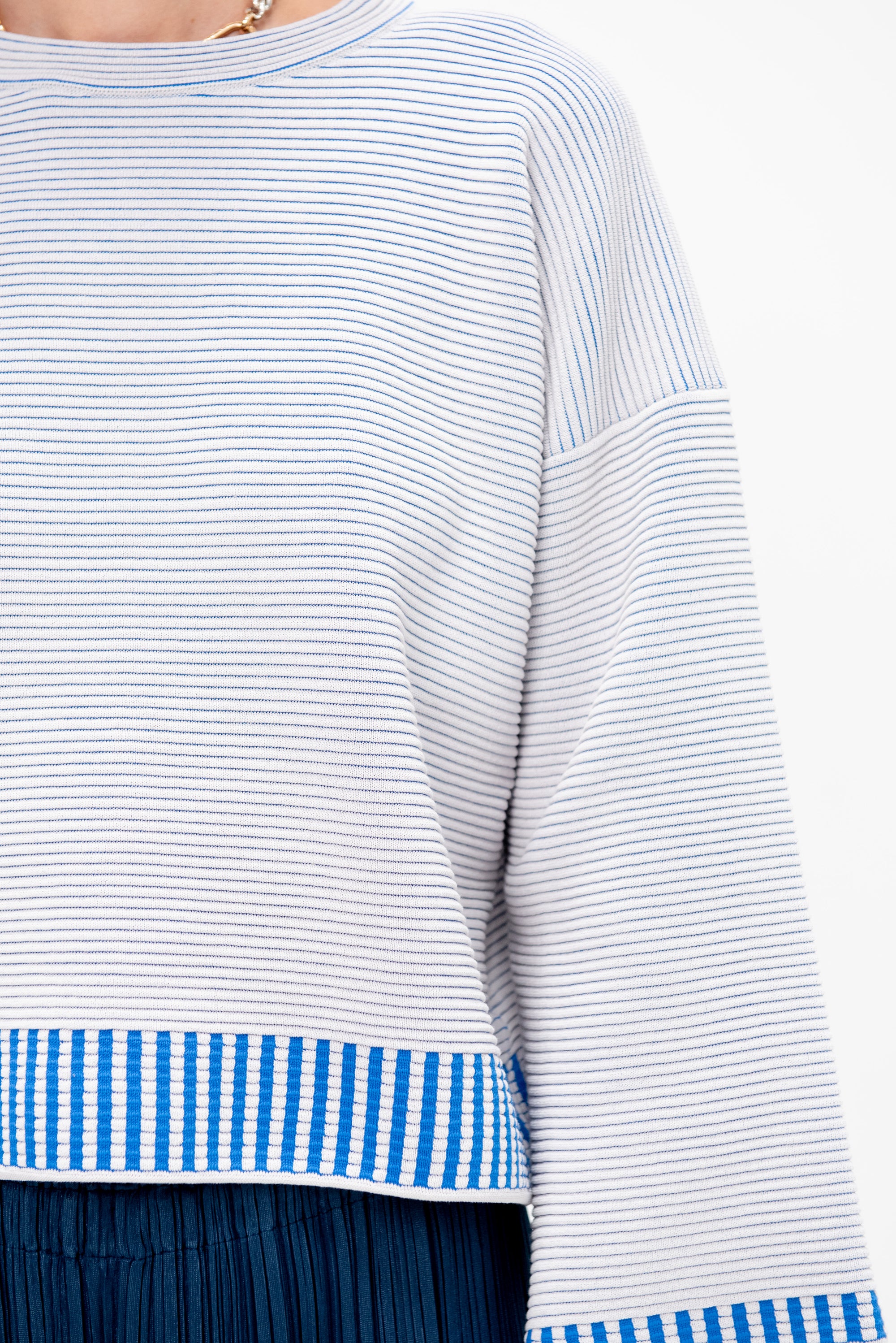Tempo Knit Top, Light Grey