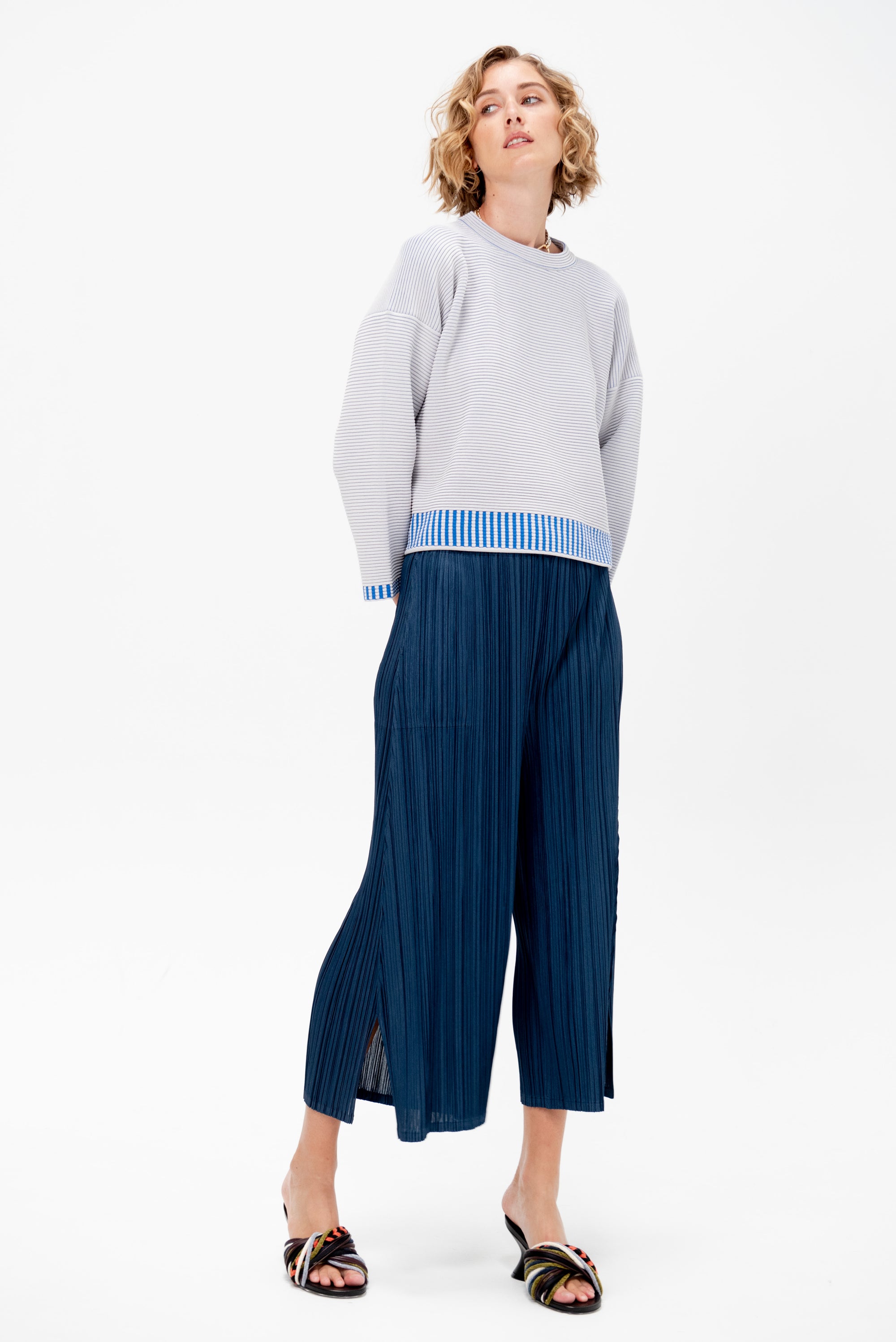 Tempo Knit Top, Light Grey