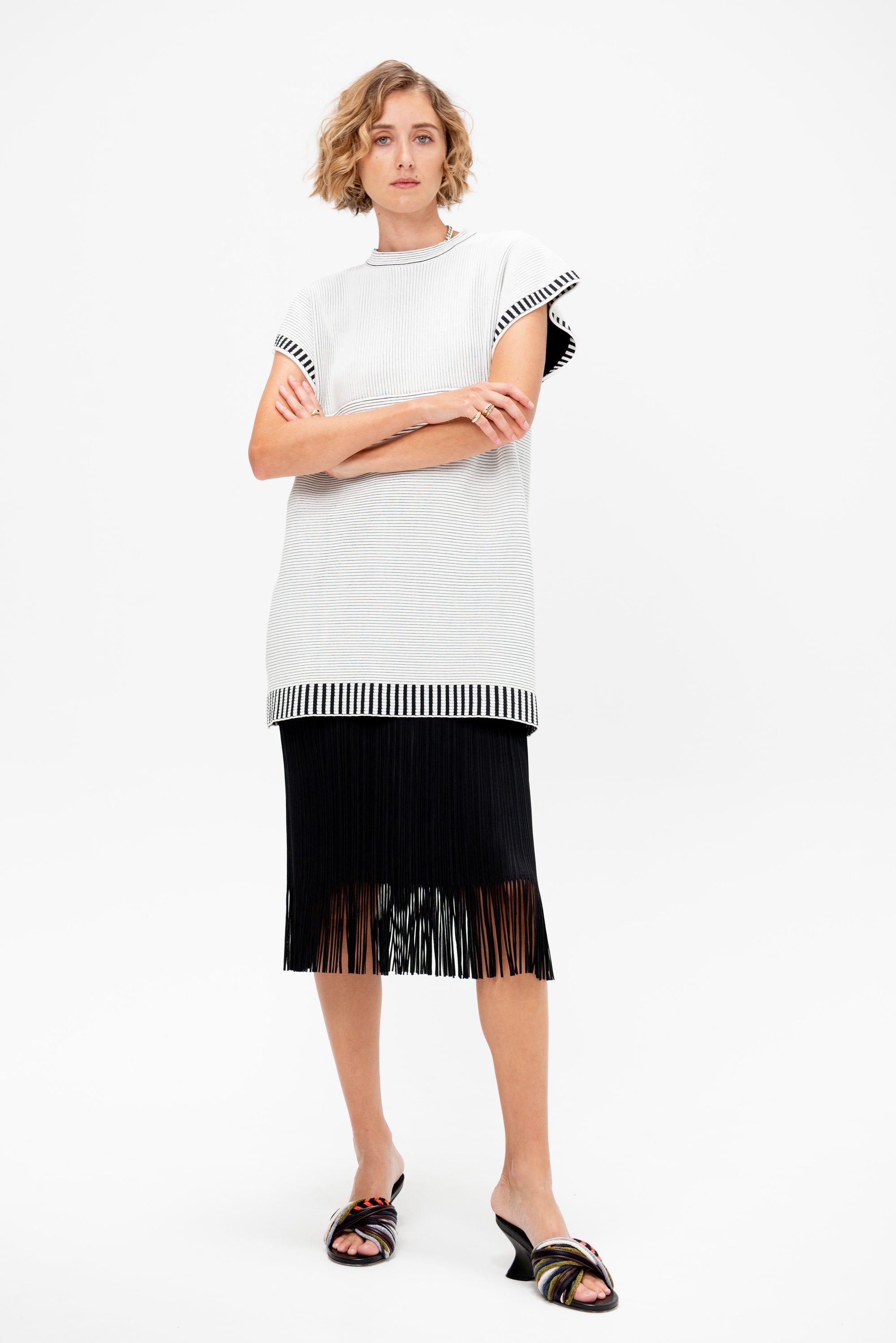Tempo Knit Dress, White