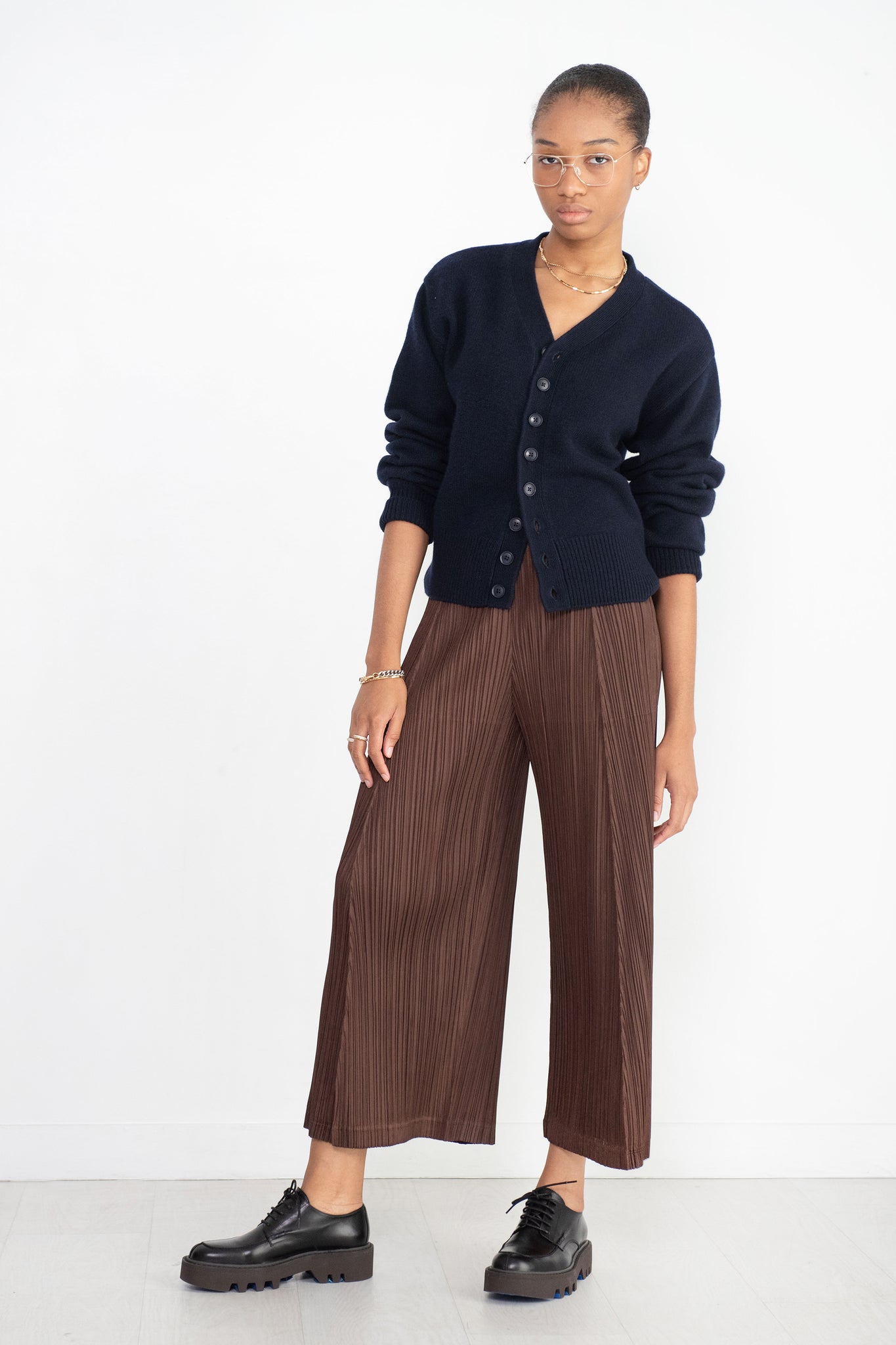 Pleats Please by Issey Miyake - Thicker Bottoms - 2, Dark Brown
