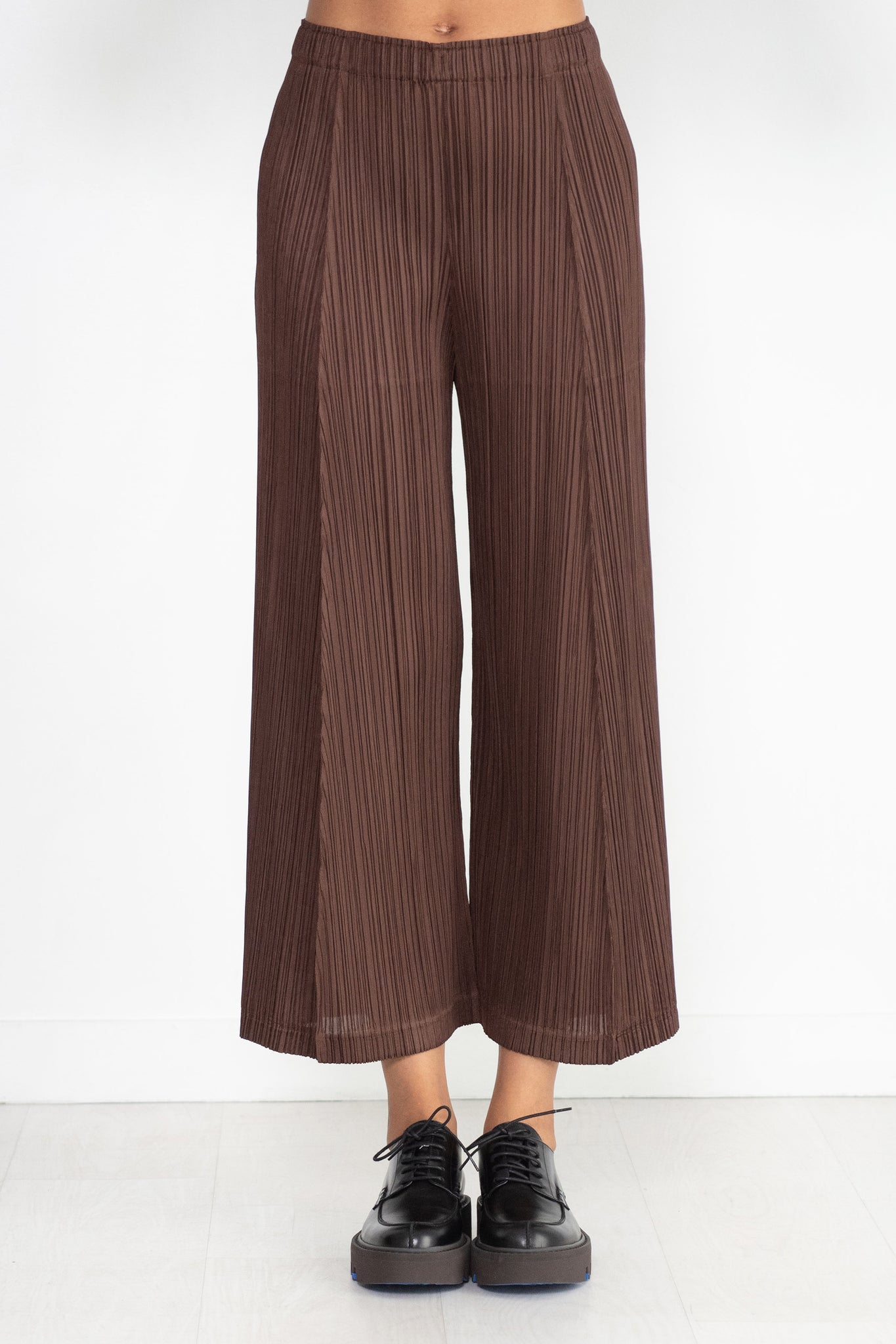 Pleats Please by Issey Miyake - Thicker Bottoms - 2, Dark Brown