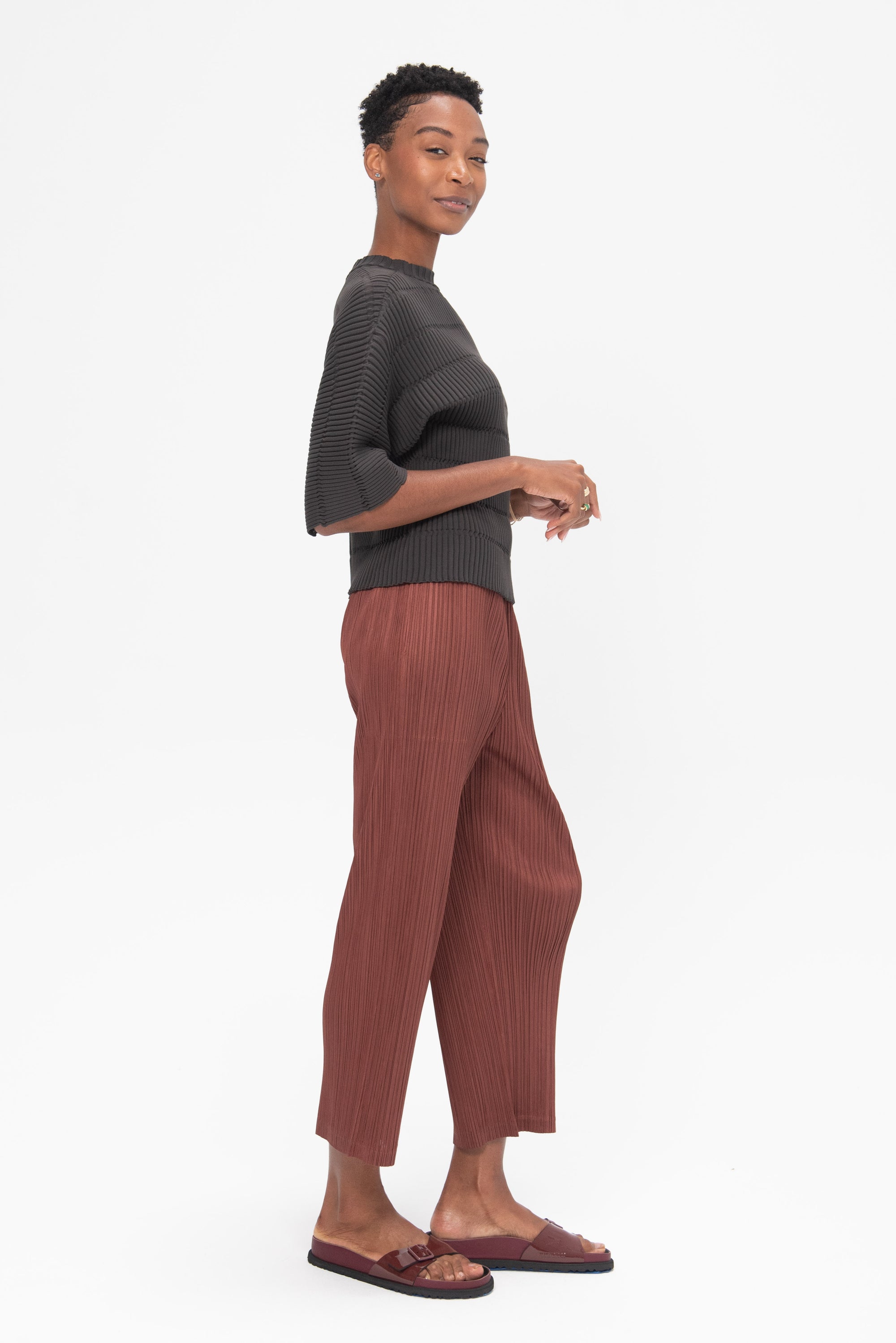 Pleats Please by Issey Miyake Thicker Bottoms 2 Pants, Brown 