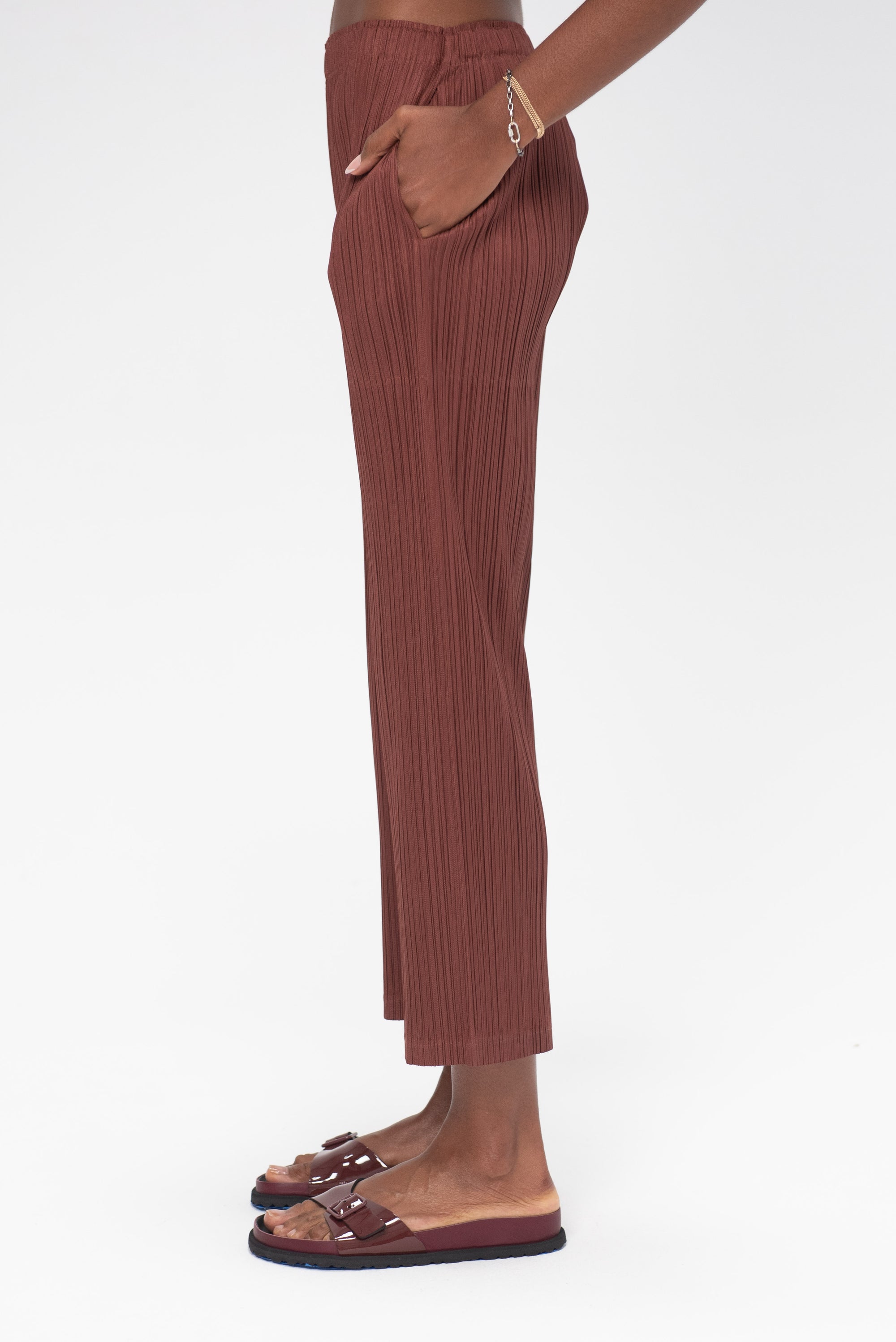 Pleats Please by Issey Miyake Thicker Bottoms 2 Pants, Brown 
