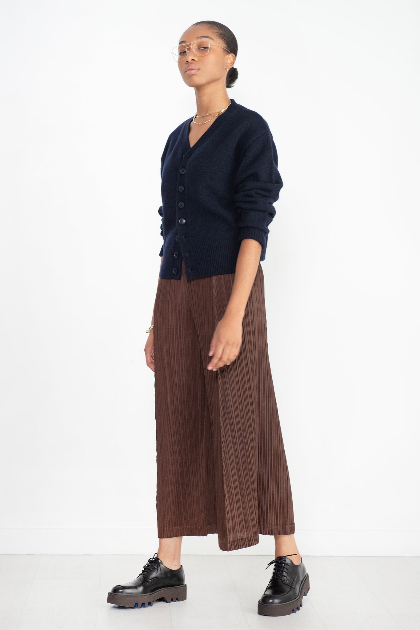 Pleats Please by Issey Miyake - Thicker Bottoms - 2, Dark Brown