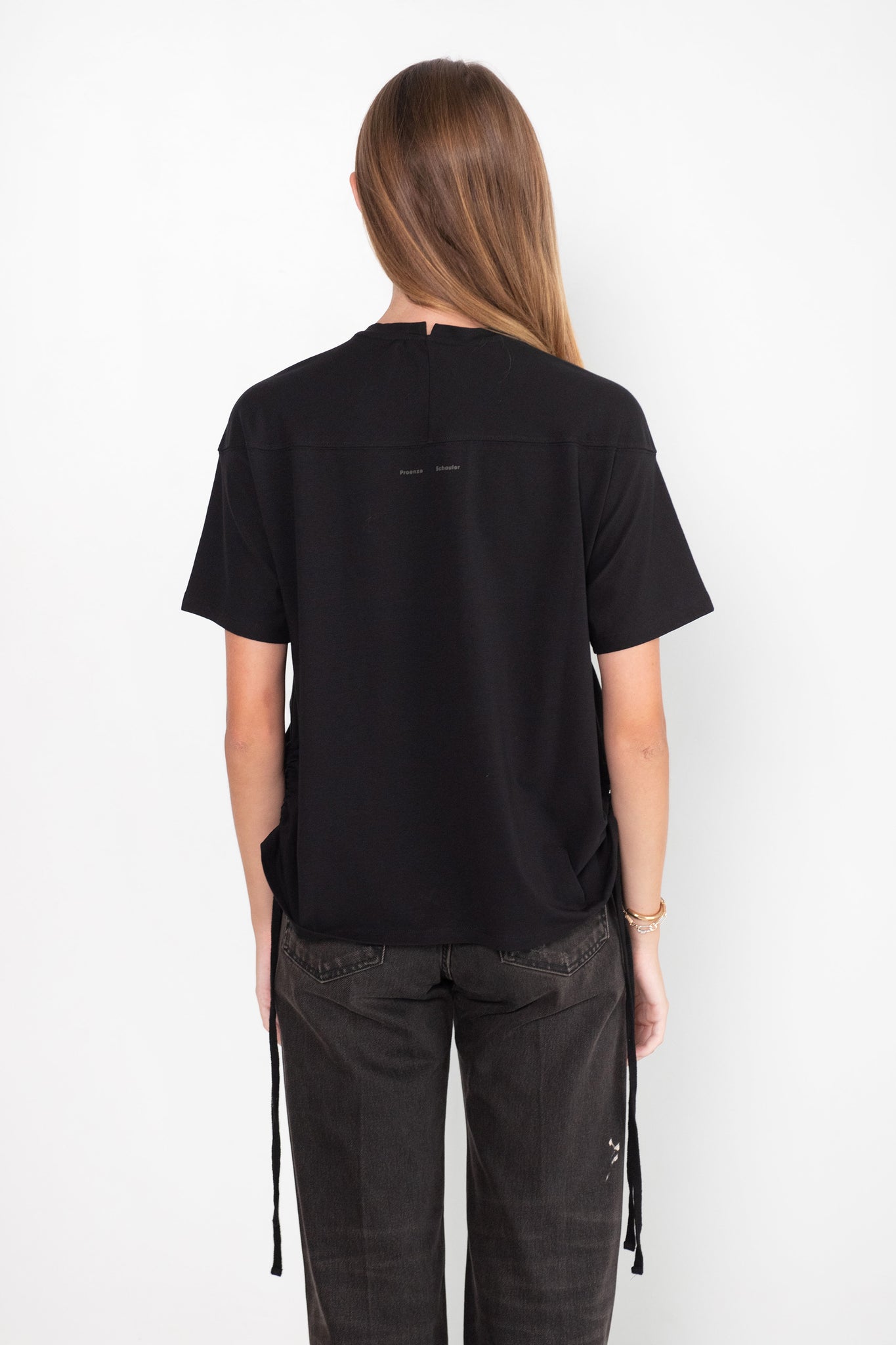 Proenza Schouler White Label - Relaxed Side Tie T-Shirt, Black