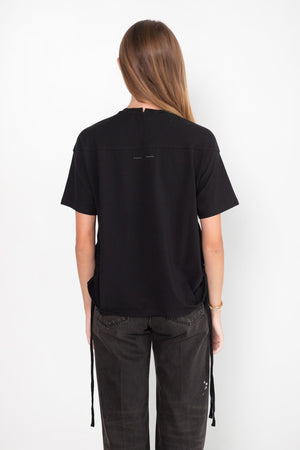 Proenza Schouler White Label - Relaxed Side Tie T-Shirt, Black