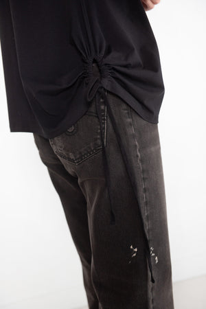 Proenza Schouler White Label - Relaxed Side Tie T-Shirt, Black