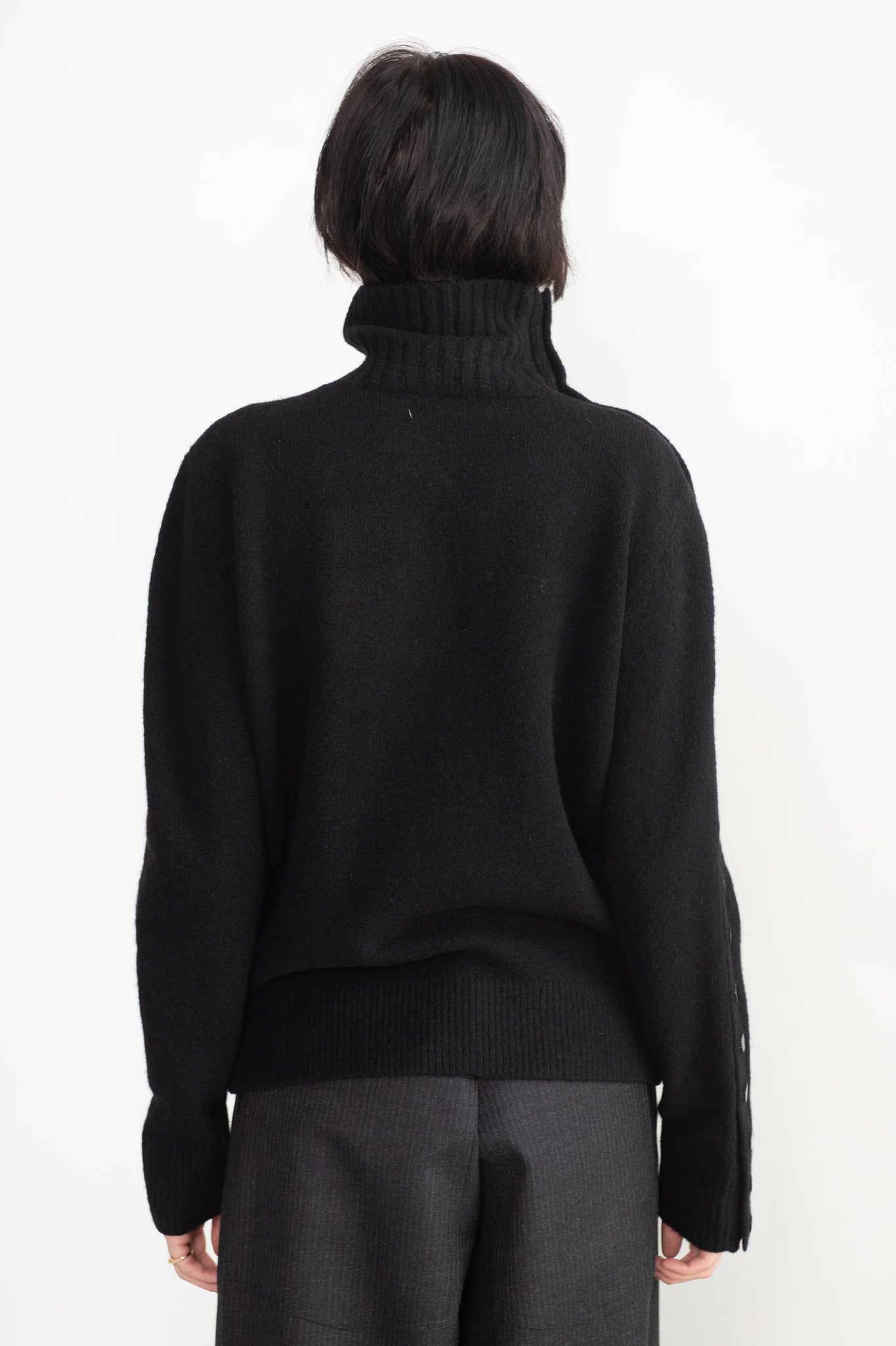 proenza schouler - Lofty Eco Cashmere Button Sweater, Black