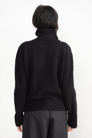 proenza schouler - Lofty Eco Cashmere Button Sweater, Black