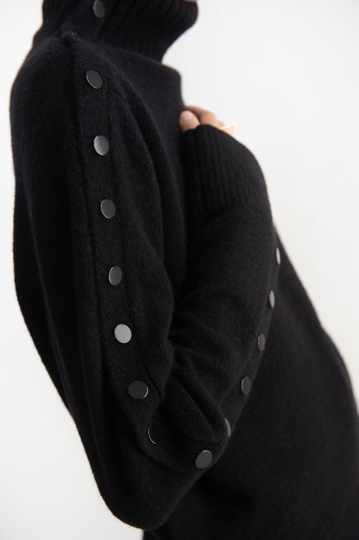 proenza schouler - Lofty Eco Cashmere Button Sweater, Black