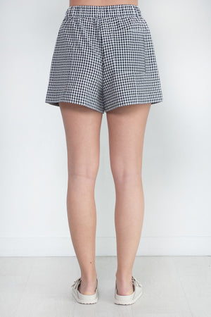 Proenza Schouler White Label - Gingham Seersucker Boxer Shorts, Off White & Black