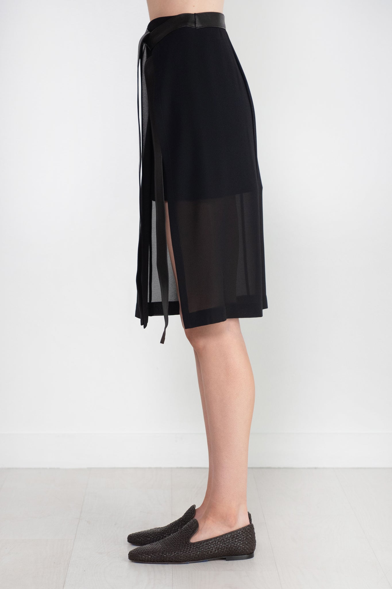 proenza schouler - Crepe Chiffon Wrap Skirt, Black