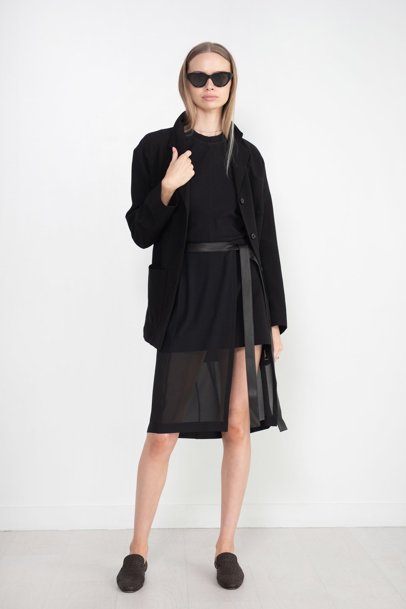 proenza schouler - Crepe Chiffon Wrap Skirt, Black