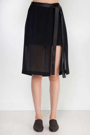 proenza schouler - Crepe Chiffon Wrap Skirt, Black