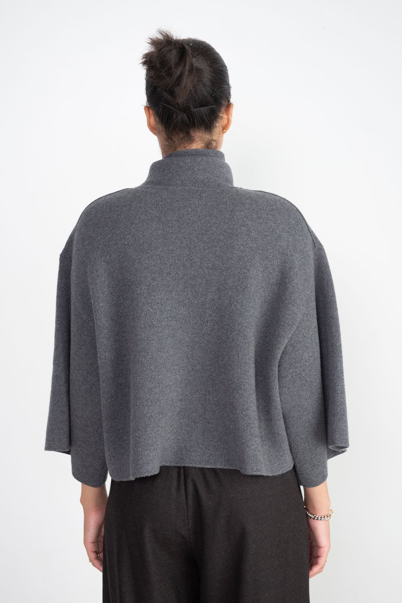 proenza schouler - Double Face Eco Cashmere Sweater, Grey Melange