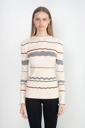 proenza schouler - Matte Viscose Stripe Top, Ecru