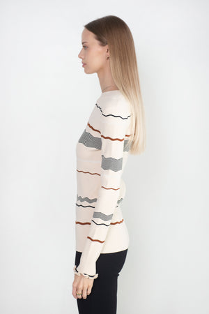 proenza schouler - Matte Viscose Stripe Top, Ecru