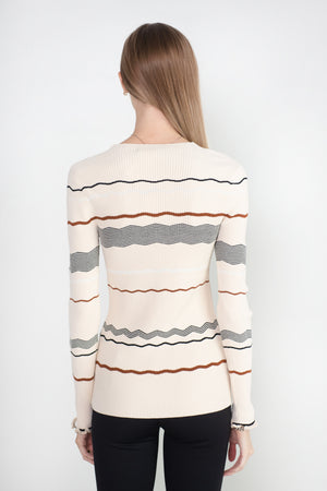 proenza schouler - Matte Viscose Stripe Top, Ecru