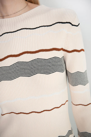 proenza schouler - Matte Viscose Stripe Top, Ecru