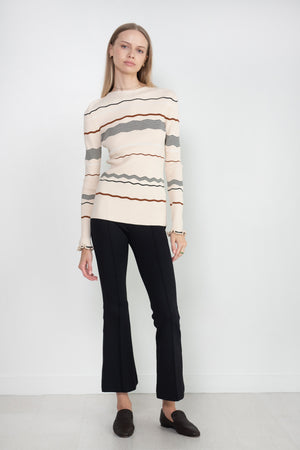 proenza schouler - Matte Viscose Stripe Top, Ecru