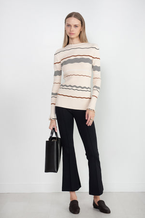 proenza schouler - Matte Viscose Stripe Top, Ecru