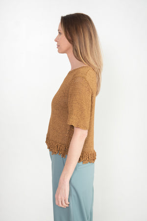 proenza schouler - Ribbon Crochet Top, Gold