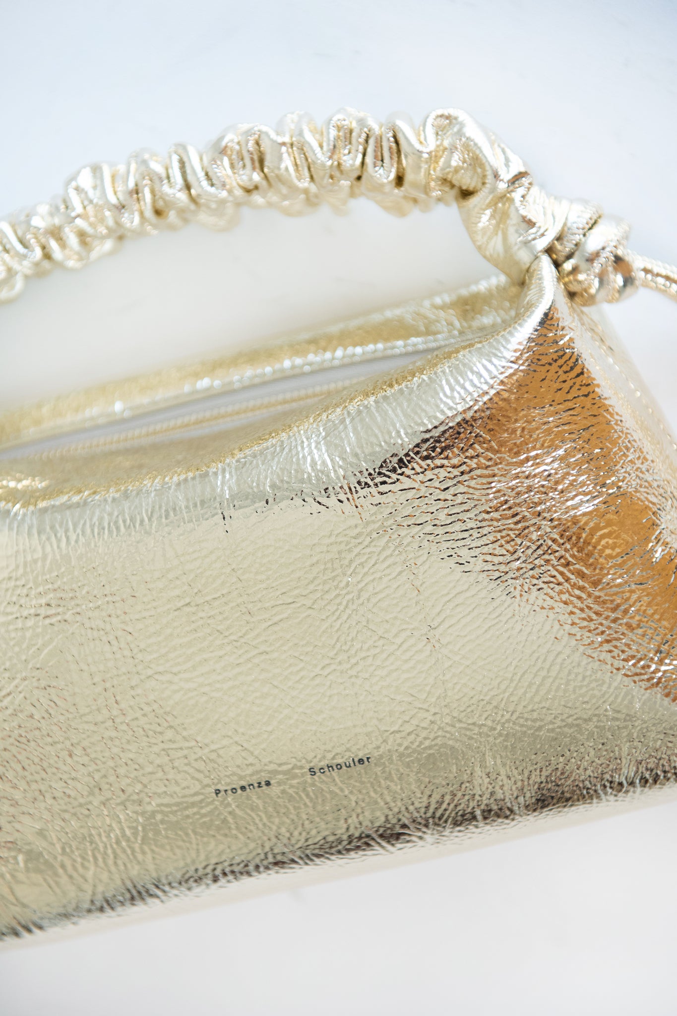 proenza schouler - Metallic Mini Drawstring Bag, Light Gold