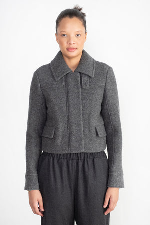 proenza schouler - Wool Jersey Jacket, Grey Melange