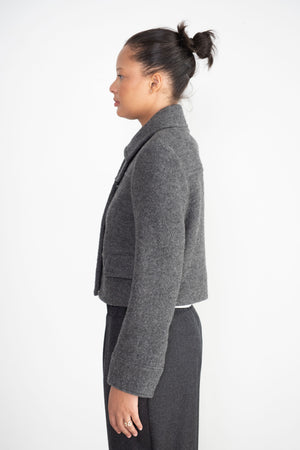 proenza schouler - Wool Jersey Jacket, Grey Melange