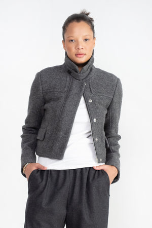 proenza schouler - Wool Jersey Jacket, Grey Melange