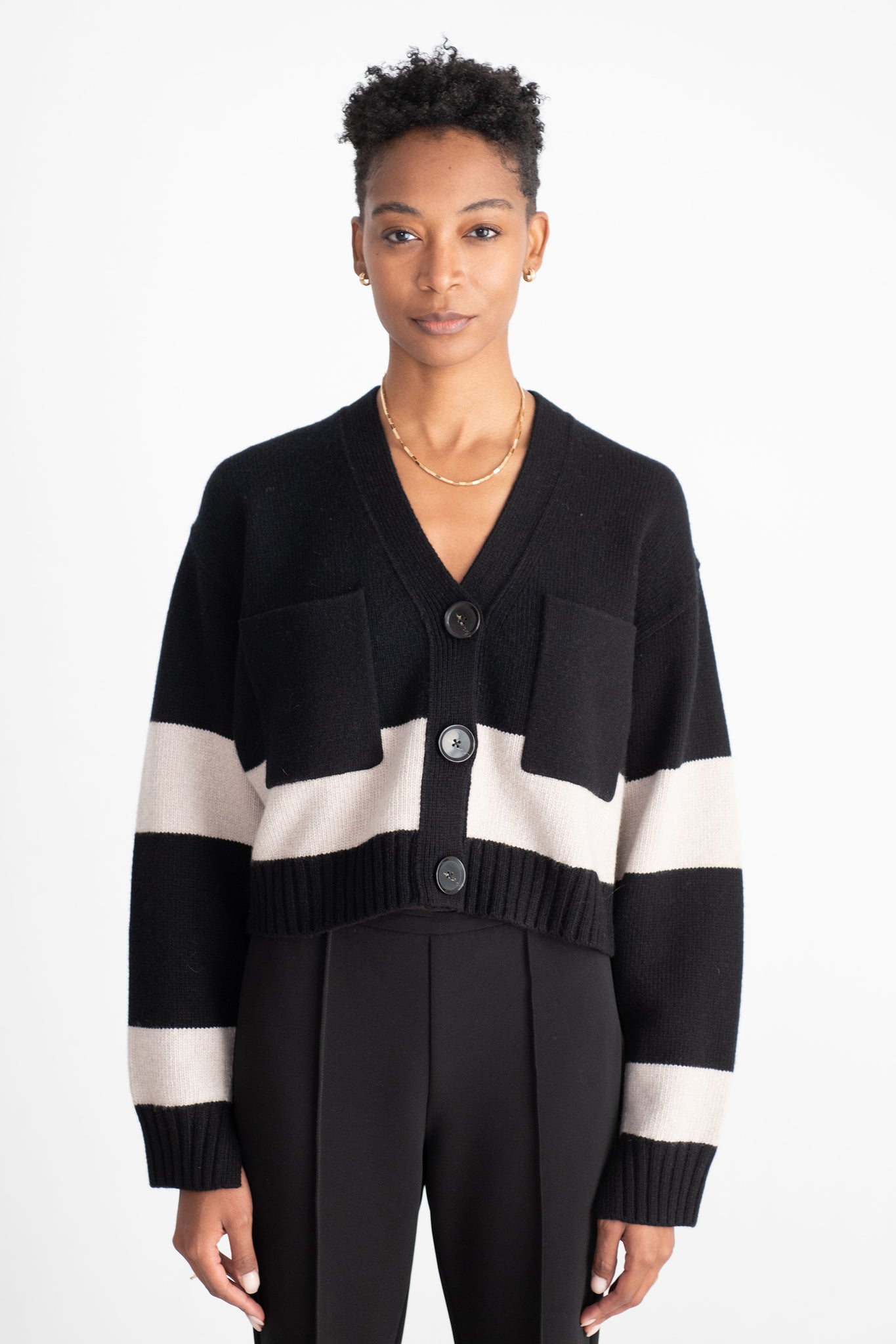 proenza schouler - Sofia Cardigan, Black Multi