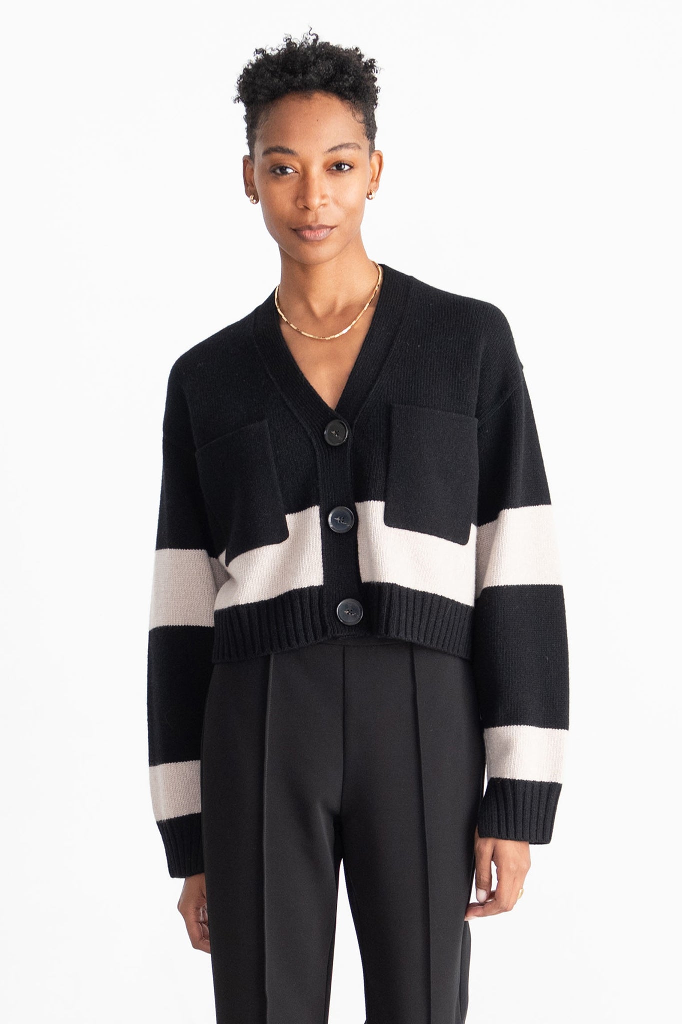 proenza schouler - Sofia Cardigan, Black Multi