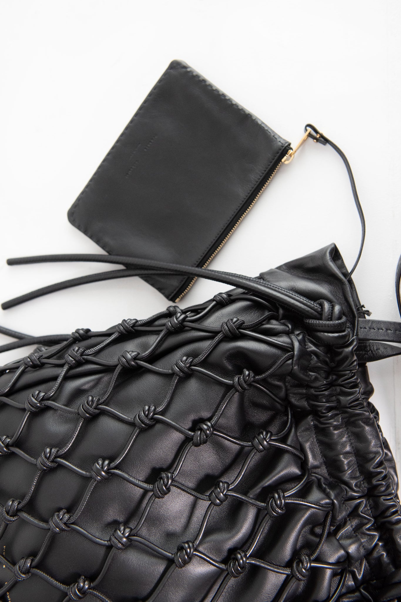proenza schouler - Macrame Drawstring Tote, Black