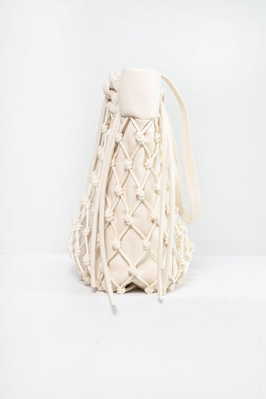 proenza schouler - Macrame Drawstring Tote, Ecru