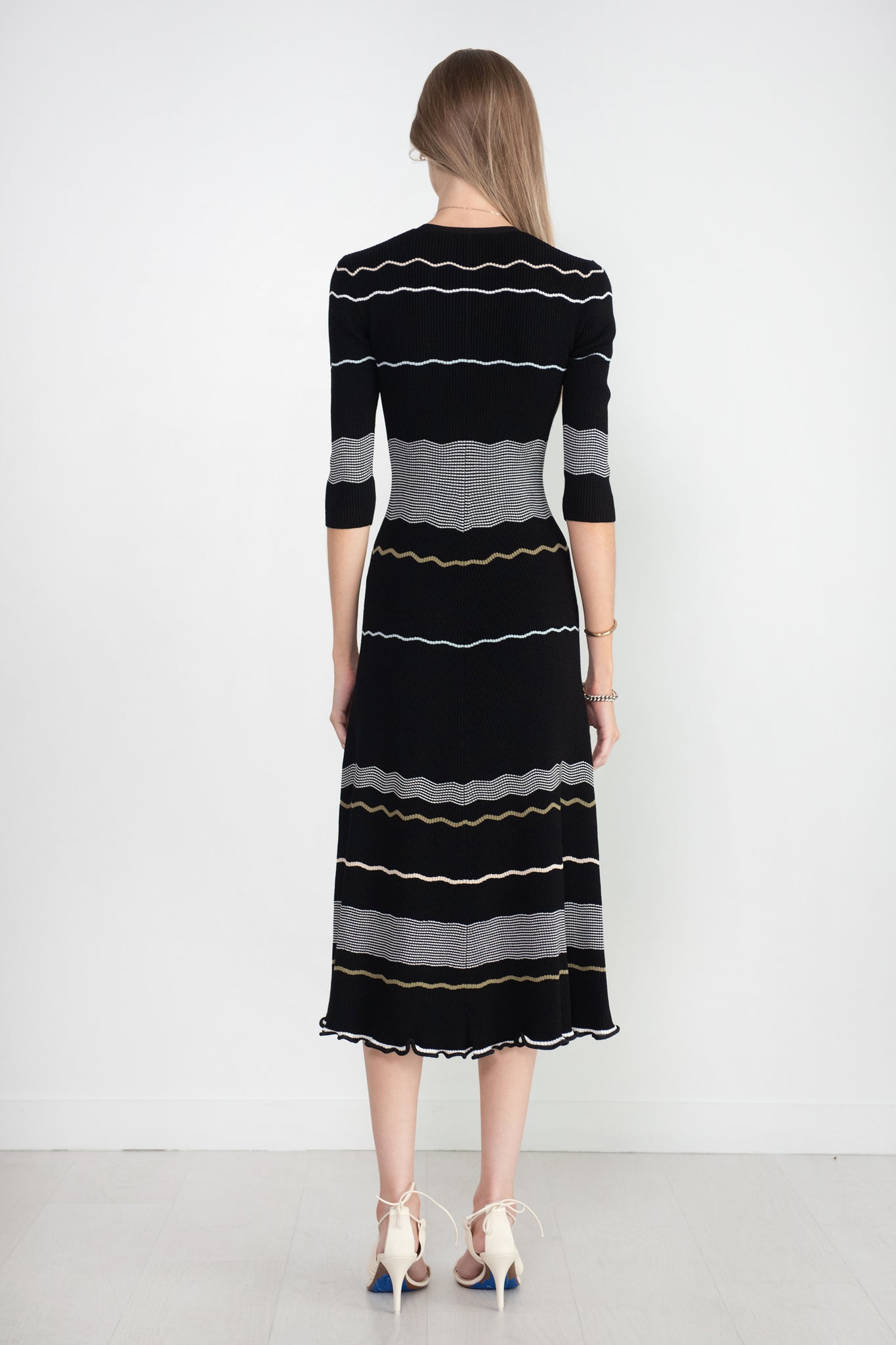 proenza schouler - Matte Viscose Stripe Dress, Black Multi