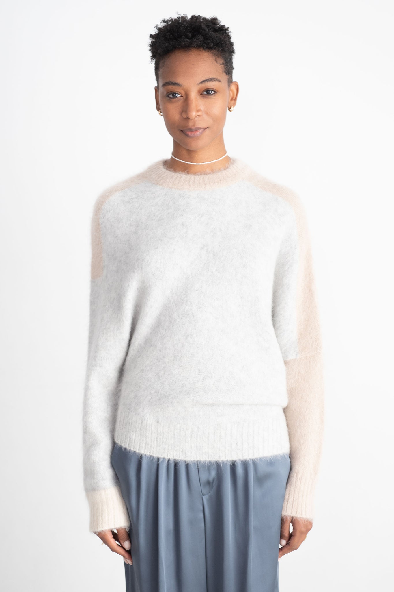 proenza schouler - Patti Sweater, Light Grey Multi