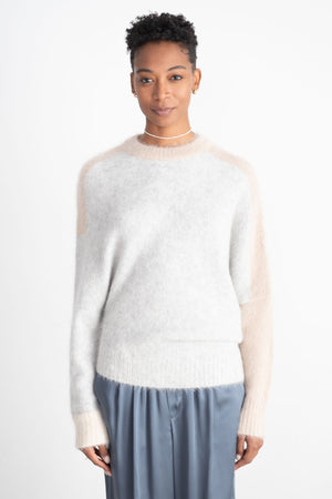 proenza schouler - Patti Sweater, Light Grey Multi