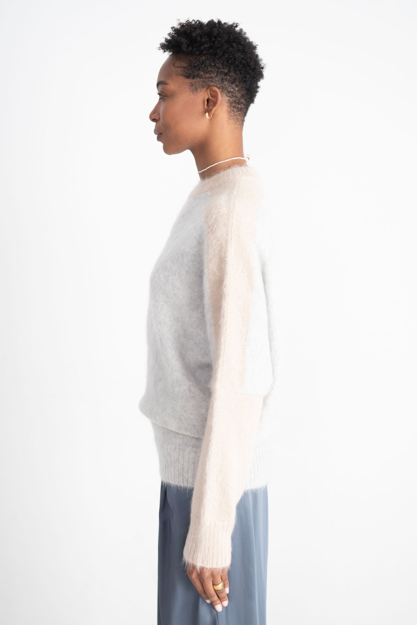 proenza schouler - Patti Sweater, Light Grey Multi