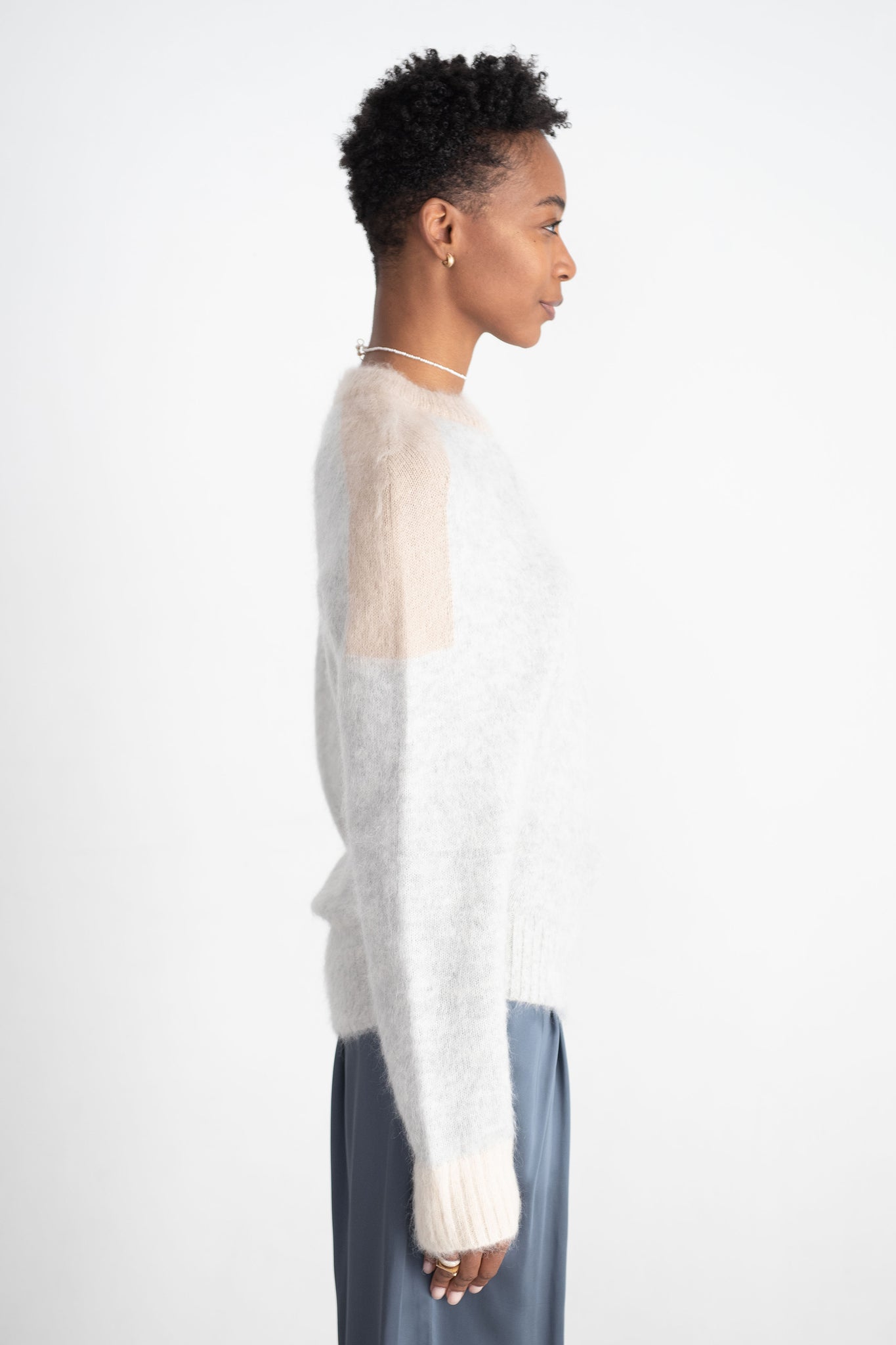 proenza schouler - Patti Sweater, Light Grey Multi