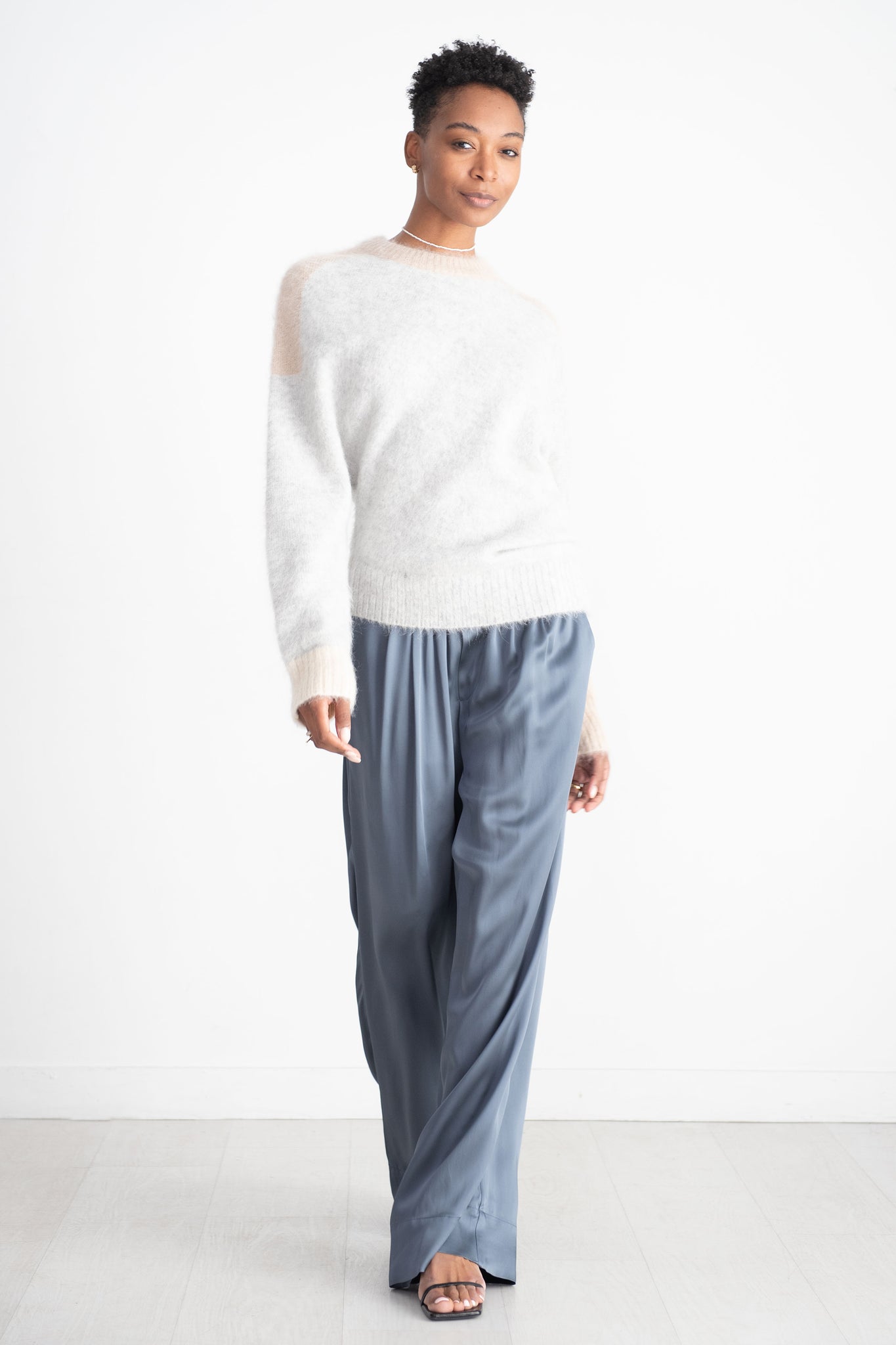 proenza schouler - Patti Sweater, Light Grey Multi