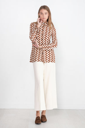 proenza schouler - Printed Matte Jersey Shirt, Wine & Ecru