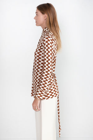 proenza schouler - Printed Matte Jersey Shirt, Wine & Ecru